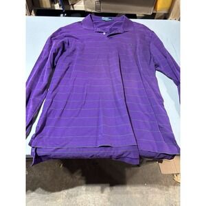 Vintage Polo Ralph Lauren L/sPolo Shirt Men's Purple Green Lg Pima‎ Cotton